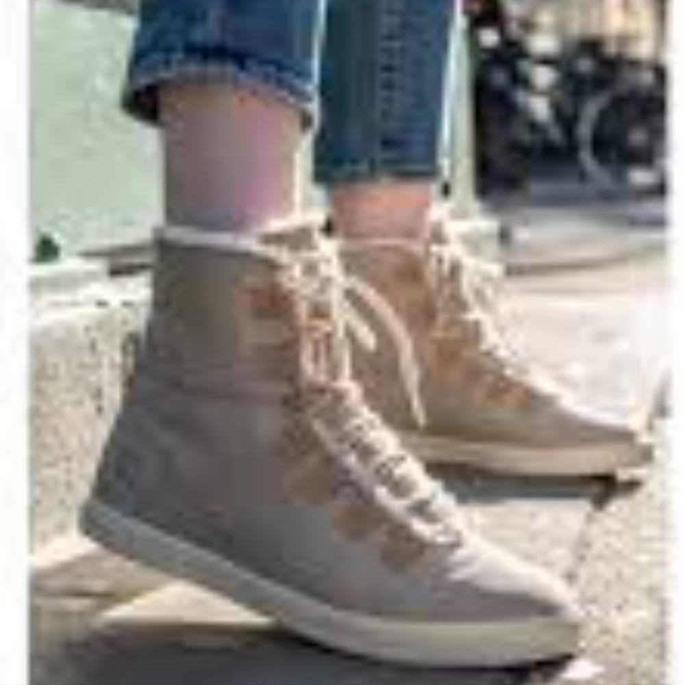 Timberland Dausette Faux Fur Trim Tan  lace up  boots new